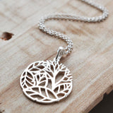 Silver Forest Circle Necklace (MF450P) by Gexist®