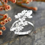 Silver Forget Me Not Cluster Ring (MB081R) by Gexist®