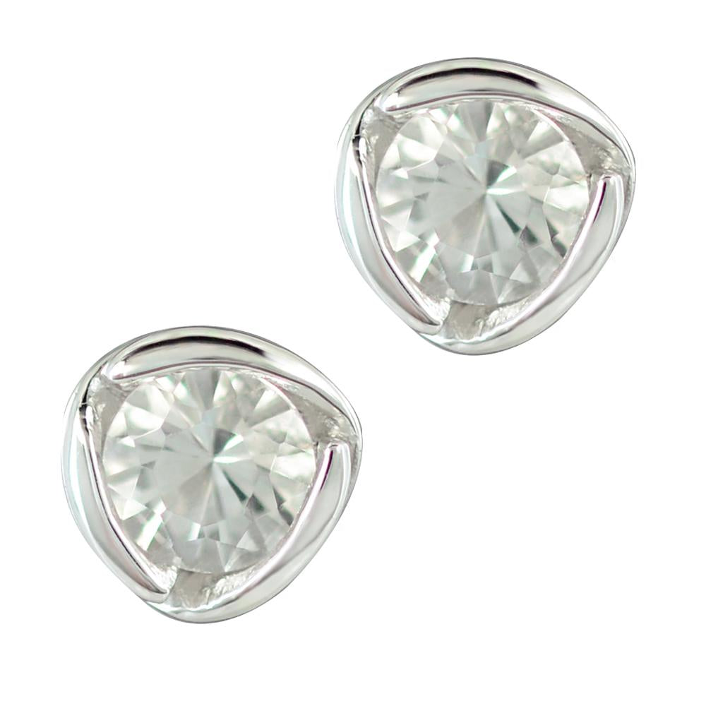 Sterling Silver Earrings with Swiss Stone Cristal Quartz by Gexist®