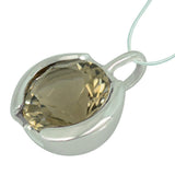Sterling Silver Pendant with Swiss Stone Smoky Quartz by Gexist®