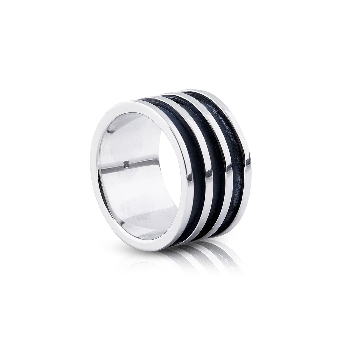 アクセサリー inorganic silver ring Edge Ring - Oxidized Sterling | Q Evon Fine Jewelry Collections