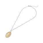 Bicolor Sterling Silver Necklace and Earrings set with Alpine Flowers pattern by Gexist®