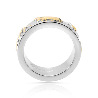 Bicolor Sterling Silver Ring with Cows, Matterhorn and Edelweiss by Gexist®