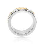 Bicolor Sterling Silver Ring with Cows, Matterhorn and Edelweiss by Gexist®