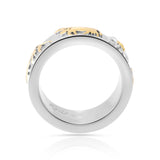 Bicolor Sterling Silver Ring with Cows, Matterhorn and Edelweiss by Gexist®