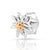 Bicolor rhodium-plated Sterling silver and yellow gold mini stud earrings featuring Edelweiss by Gexist®