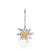 Bicolor rhodium-plated Sterling silver and yellow gold sleeper earrings featuring Edelweiss by Gexist®
