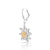 Bicolor rhodium-plated Sterling silver and yellow gold sleeper earrings featuring Edelweiss by Gexist®