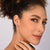 Bicolor rhodium-plated Sterling silver and yellow gold stud earrings featuring Edelweiss by Gexist®