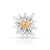 Bicolor rhodium-plated Sterling silver and yellow gold stud earrings featuring Edelweiss by Gexist®