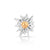 Bicolor rhodium-plated Sterling silver and yellow gold stud earrings featuring Edelweiss by Gexist®