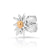 Bicolor rhodium-plated Sterling silver and yellow gold stud earrings featuring Edelweiss by Gexist®