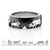 Black Rhodium Sterling Silver Ring with Cows, Calves, Fir trees, Edelweiss by Gexist®