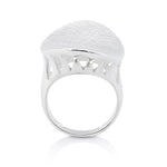 Brushed Sterling Silver ring, concave oval shape by Gexist®