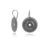 Circular Sterling Silver earrings with a shiny and polished finish by Gexist®