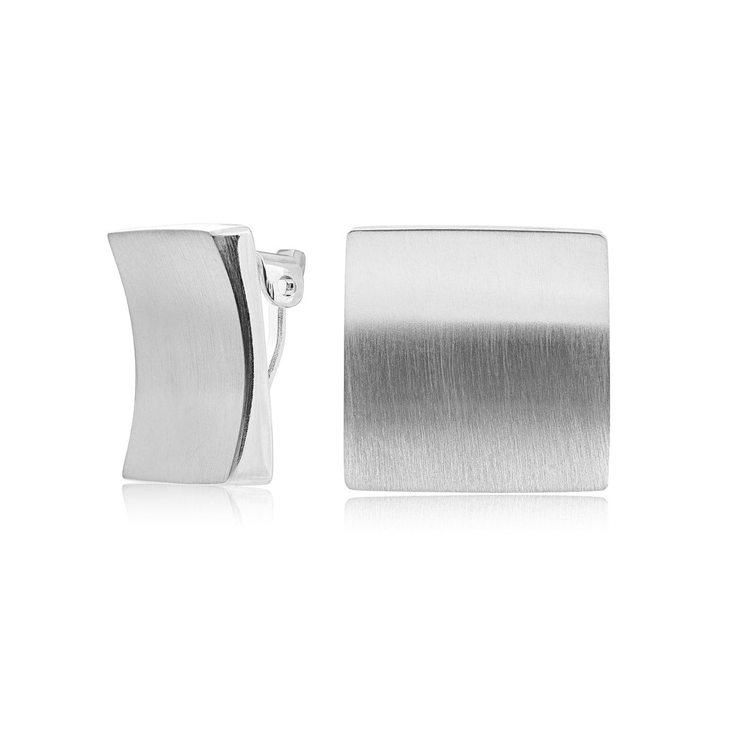 Ear clips in Sterling Silver meticulously finished with a satin sheen by Gexist®