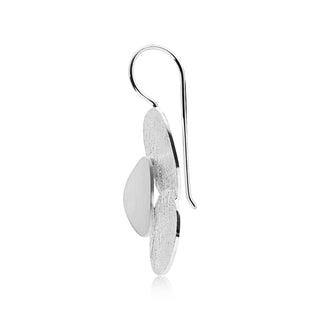 Earrings in Sterling Silver whose subtle combination of soft satin and textured brushed finish by Gexist®
