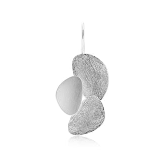 Earrings in Sterling Silver whose subtle combination of soft satin and textured brushed finish by Gexist®