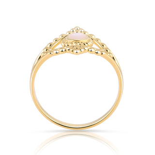 Ethno style openwork ring in Sterling silver with a mother-of-pearl by Gexist®