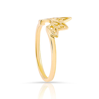 Ethno-style ring in Sterling silver with yellow gold plating by Gexist®