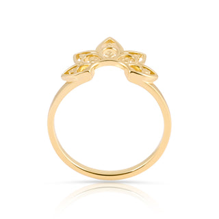 Ethno-style ring in Sterling silver with yellow gold plating by Gexist®