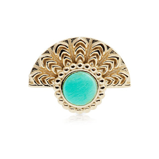 Ethno style stud earrings in Sterling Silver, gold plating with turquoise by Gexist®