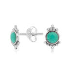 Ethno style stud earrings in Sterling Silver with a shiny and polished finish by Gexist®