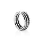 Magnificent ring in Sterling Silver whose hammered and oxidised finish by Gexist®