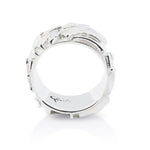 Massive contemporary Sterling Silver ring with geometric shapes in different finishes by Gexist®