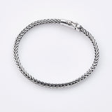 Men's bracelet in 925 sterling silver with fine braid detail by Gexist®