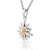 Necklace with Edelweiss pendant, shiny Bicolor rhodium-plated yellow gold by Gexist®