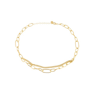 Oval link necklace in gold-plated sterling silver – Elegant gourmet chain style by Gexist®