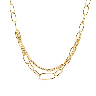 Oval link necklace in gold-plated sterling silver – Elegant gourmet chain style by Gexist®