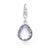 Rhodium-plated Sterling Silver Charm with Drop-shaped Faceted Rock Crystal by Gexist®