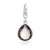 Rhodium-plated Sterling Silver Charm with Drop-shaped Faceted Smoky Quartz by Gexist®