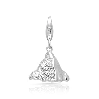 Rhodium-plated Sterling Silver Charm with Matterhorn pattern and Swiss flag emblem by Gexist®