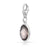 Rhodium-plated Sterling Silver Charm with Oval Faceted Smoky Quartz by Gexist®