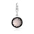Rhodium-plated Sterling Silver Charm with Round Faceted Smoky Quartz by Gexist®
