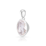 Rhodium-plated Sterling Silver Pendant with bails and faceted quartz crystal stone by Gexist®