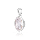 Rhodium-plated Sterling Silver Pendant with bails and faceted quartz crystal stone by Gexist®