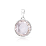 Rhodium-plated Sterling Silver Pendant with bails and faceted quartz crystal stone by Gexist®