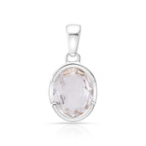 Rhodium-plated Sterling Silver Pendant with bails and faceted quartz crystal stone by Gexist®