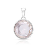 Rhodium-plated Sterling Silver Pendant with bails and faceted quartz crystal stone by Gexist®