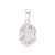 Rhodium-plated Sterling Silver Pendant with bails and faceted quartz crystal stone by Gexist®