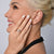 Rhodium-plated Sterling Silver Ring with Faceted Marquise Rock Crystal by Gexist®