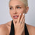 Rhodium-plated Sterling Silver Ring with Round Faceted Rock Crystal by Gexist®