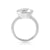 Rhodium-plated Sterling Silver Ring with Round Faceted Rock Crystal by Gexist®