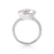Rhodium-plated Sterling Silver Ring with Round Faceted Rock Crystal by Gexist®
