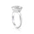 Rhodium-plated Sterling Silver Ring with Round Faceted Rock Crystal by Gexist®