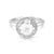 Rhodium-plated Sterling Silver Ring with Round Faceted Rock Crystal by Gexist®